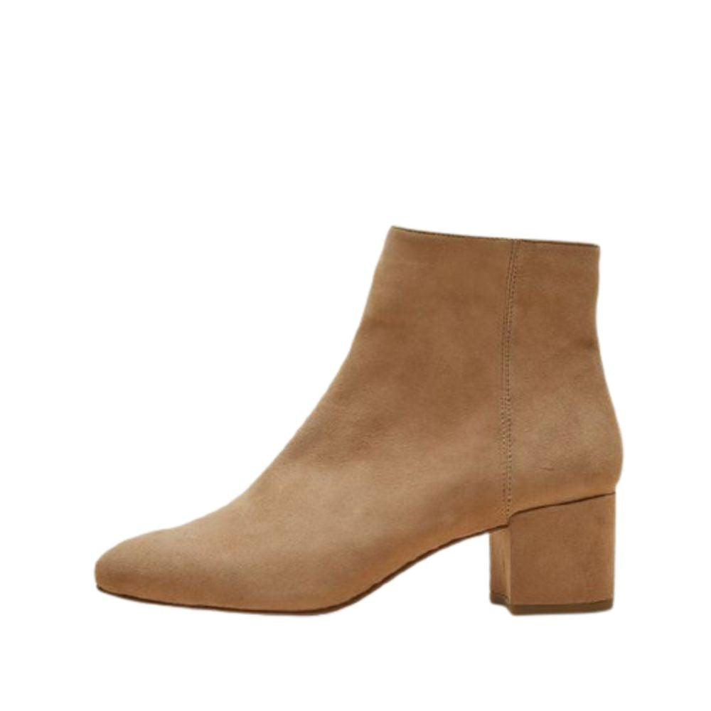 Umiko Latte Biege Suede Pelle Moda Ankle Boots