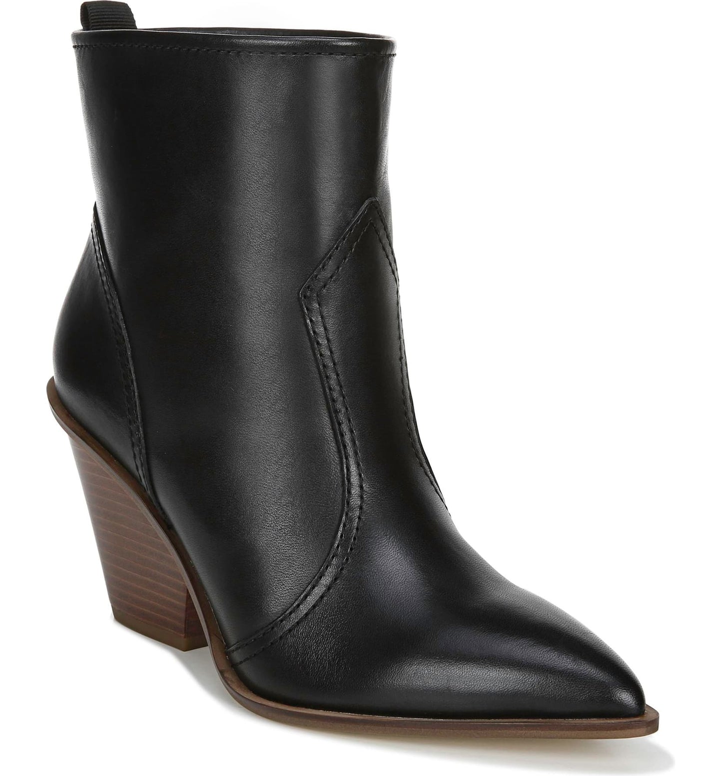Valentina Black Leather Franco Sarto Ankle Boot
