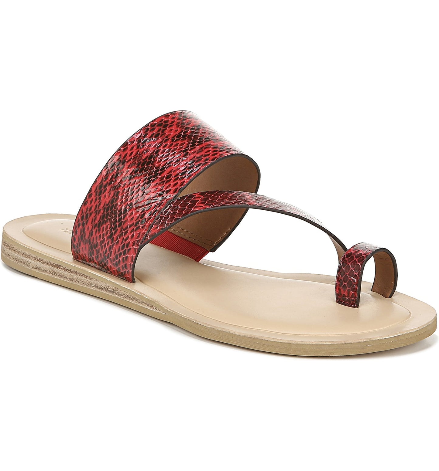 Leila Red Snake Franco Sarto Flat Sandal
