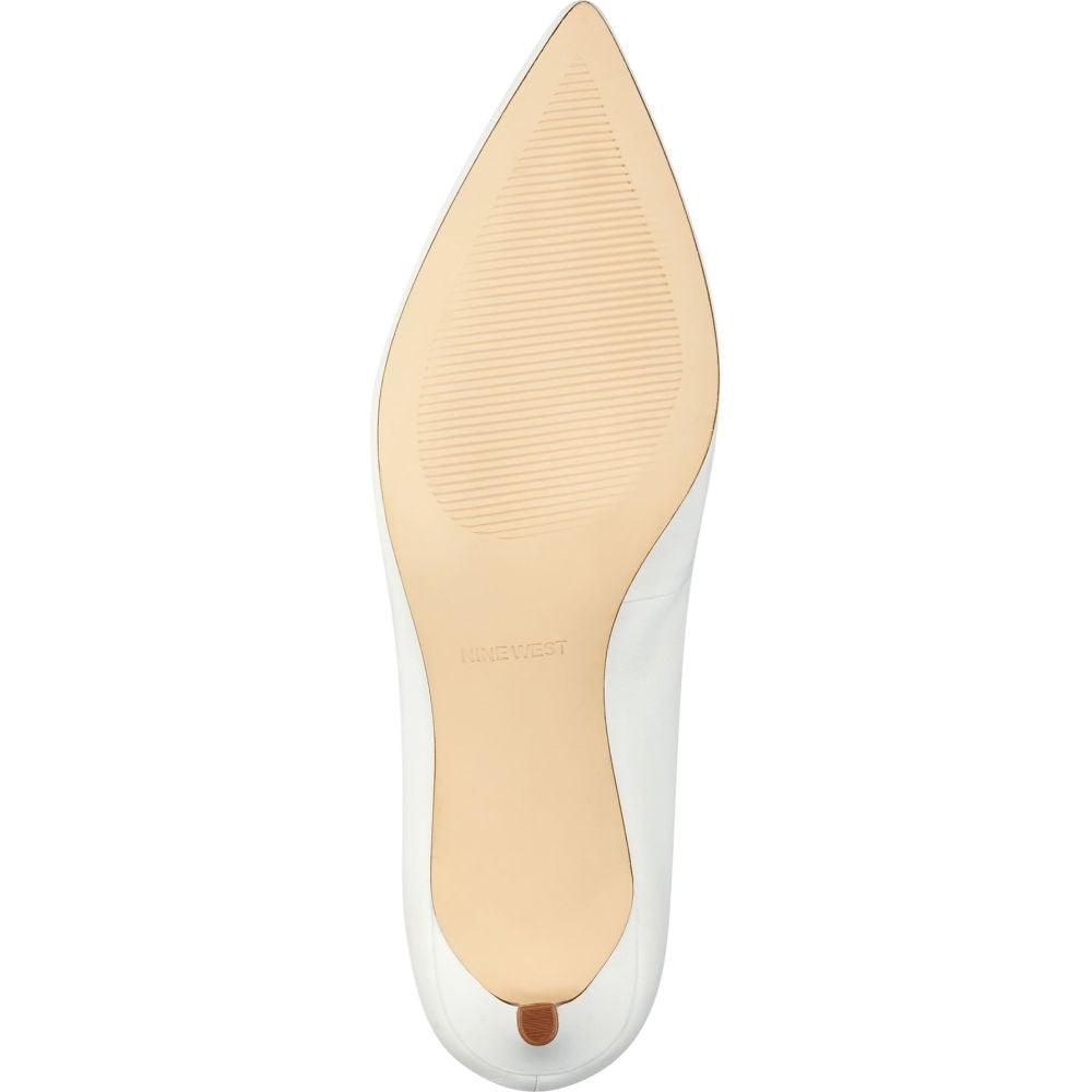 Fina White Leather Nine West Pumps
