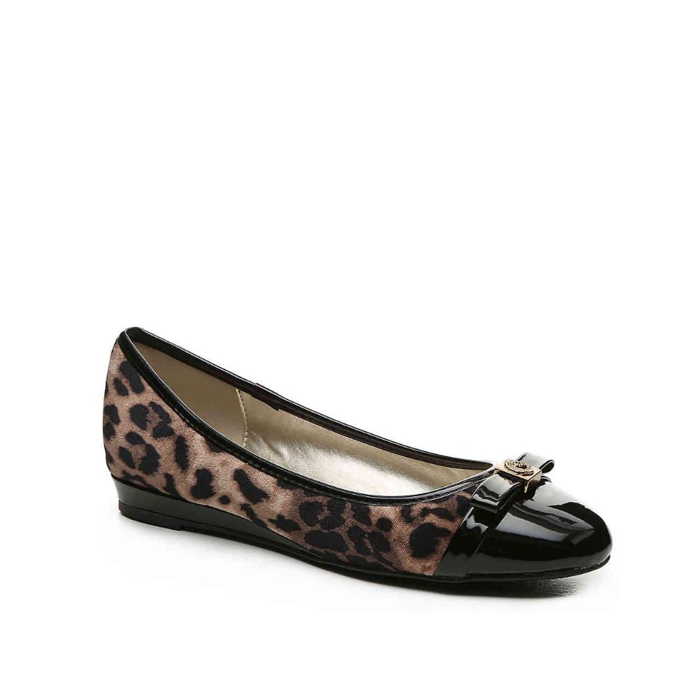 Tarly Leopard Fabric Anne Klein Ballet Flats