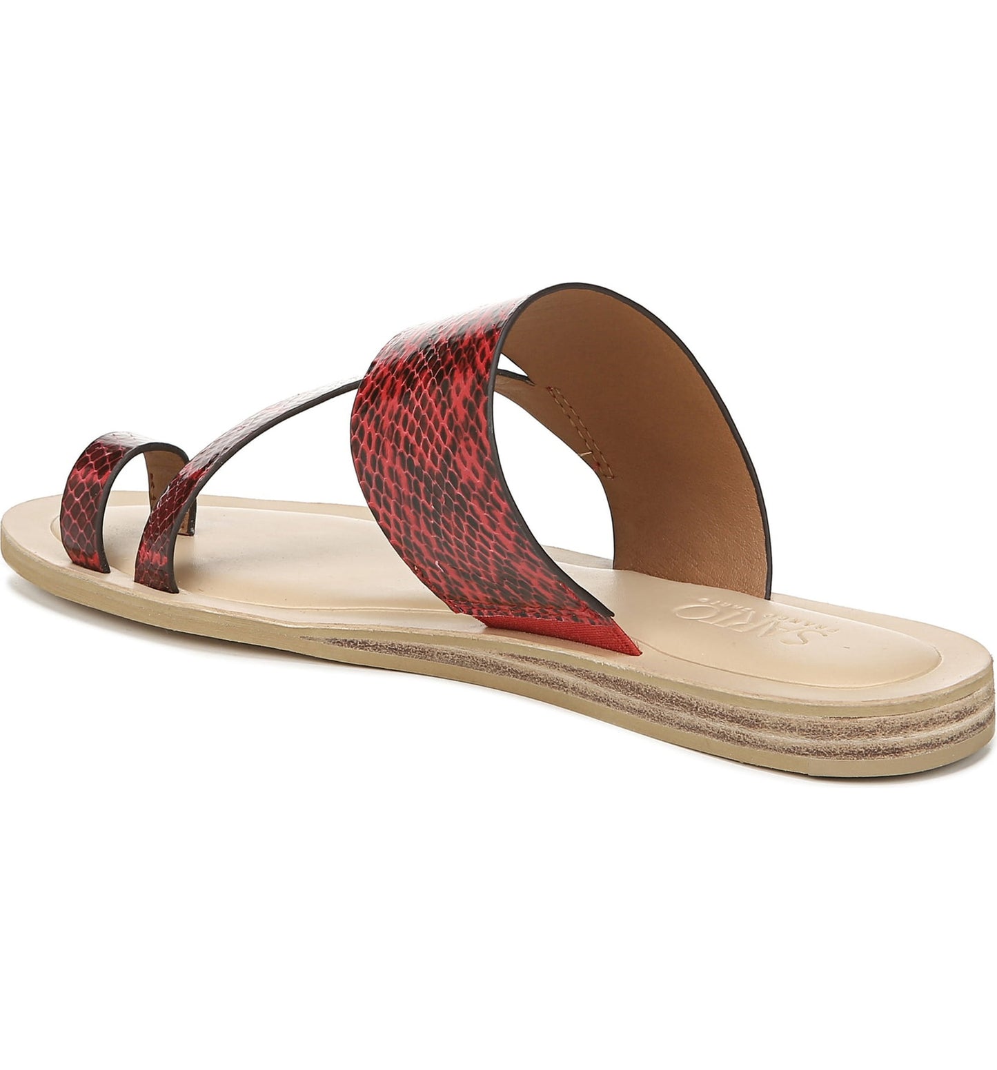 Leila Red Snake Franco Sarto Flat Sandal