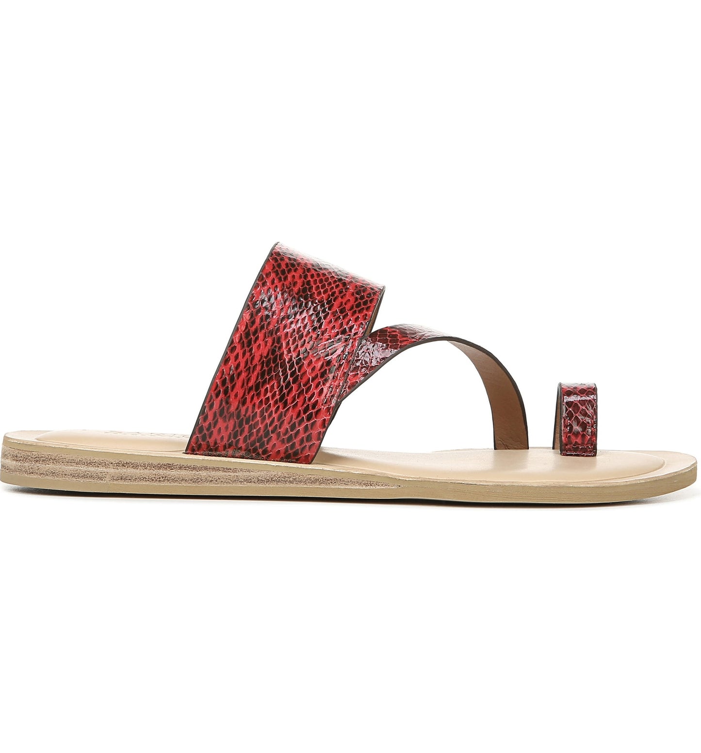 Leila Red Snake Franco Sarto Flat Sandal