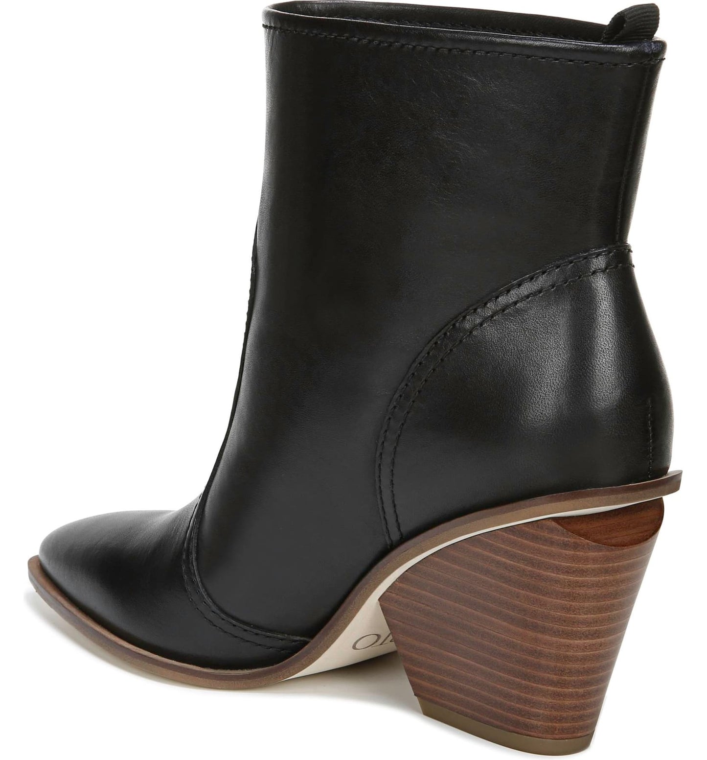 Valentina Black Leather Franco Sarto Ankle Boot