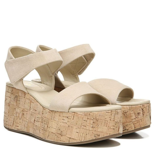 Demi 2 Sand Suede Franco Sarto Platform Wedge Sandals