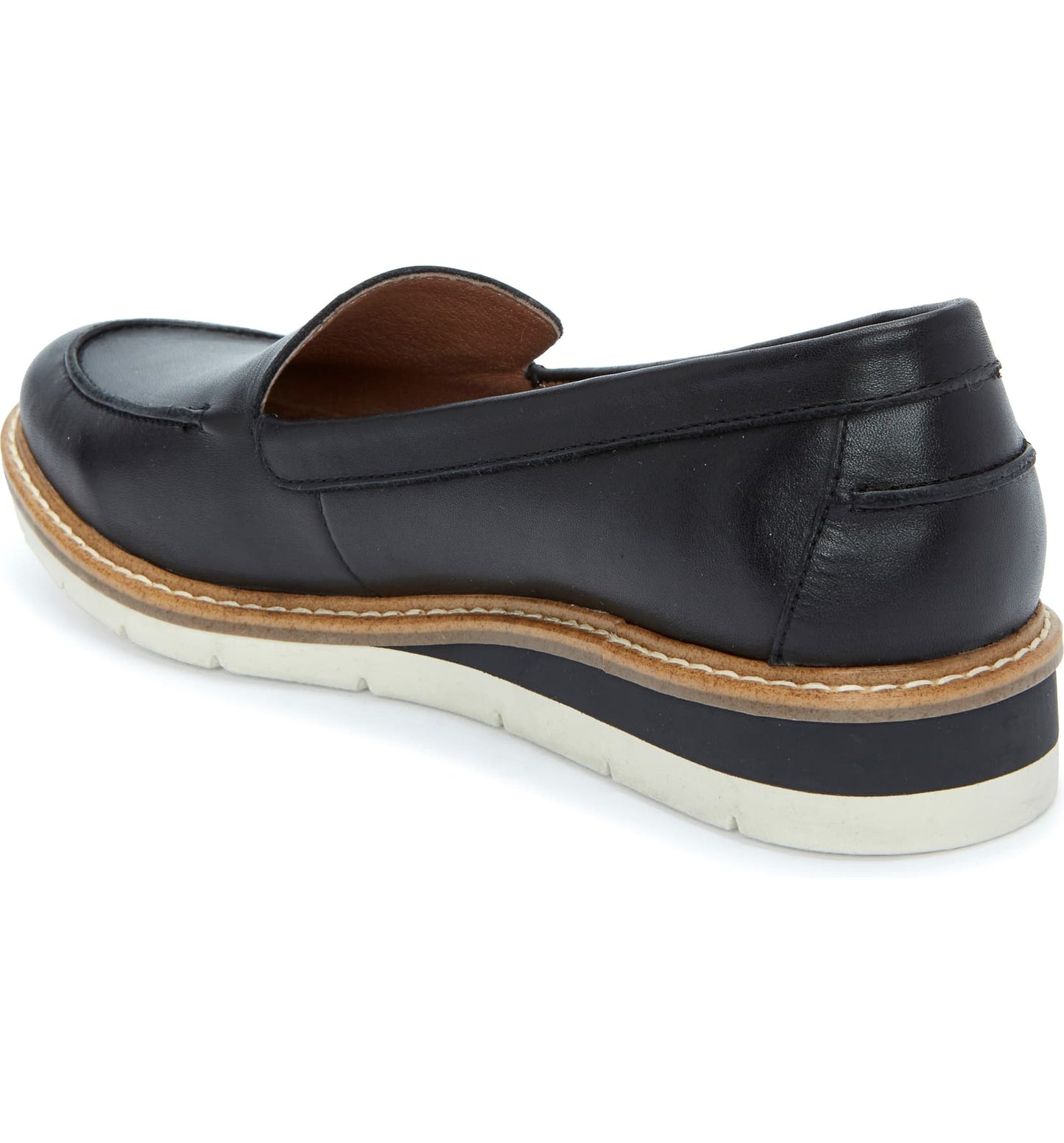 Athens Black Leather Wedge Loafer Adam Tucker