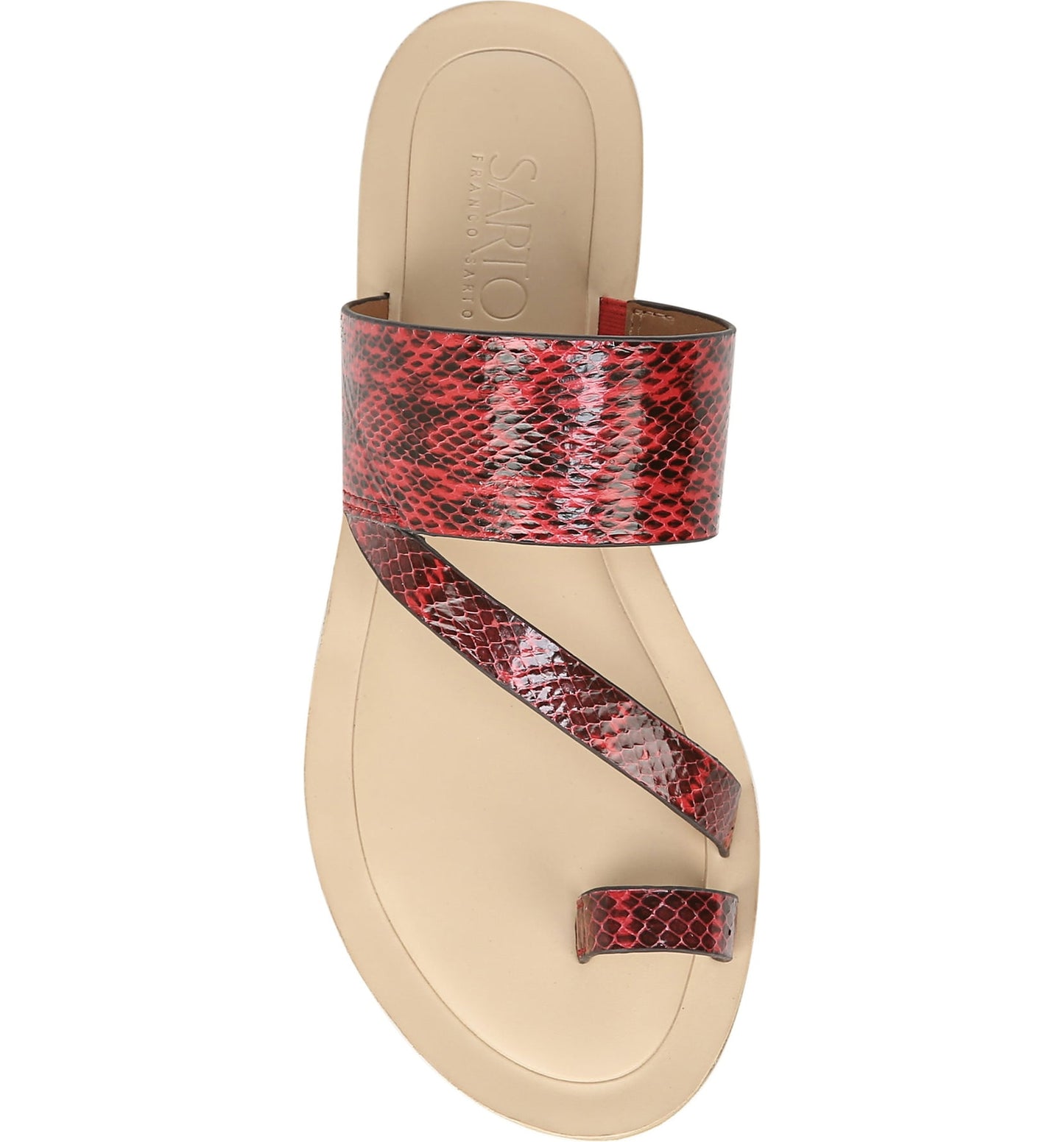 Leila Red Snake Franco Sarto Flat Sandal