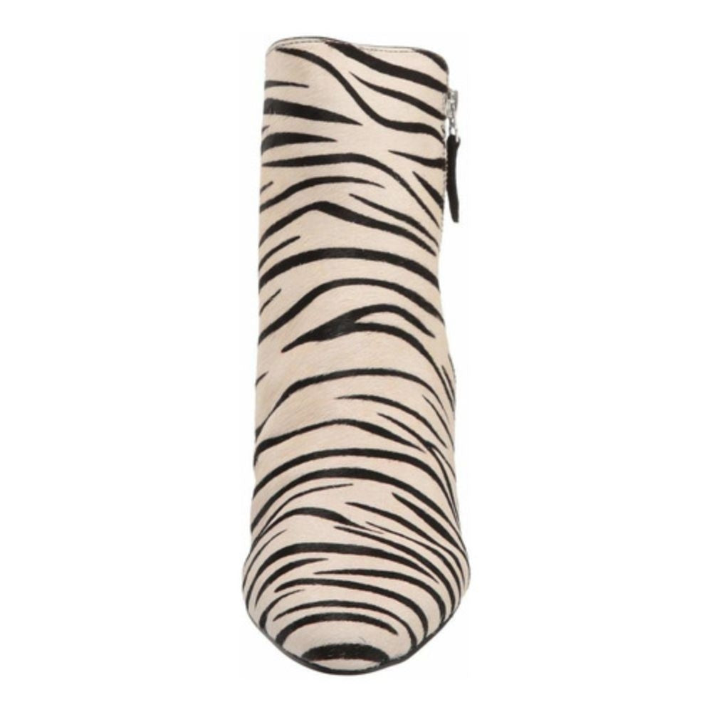 Yesnia Cream Zebra Calf Hair Pelle Moda Ankle Boots