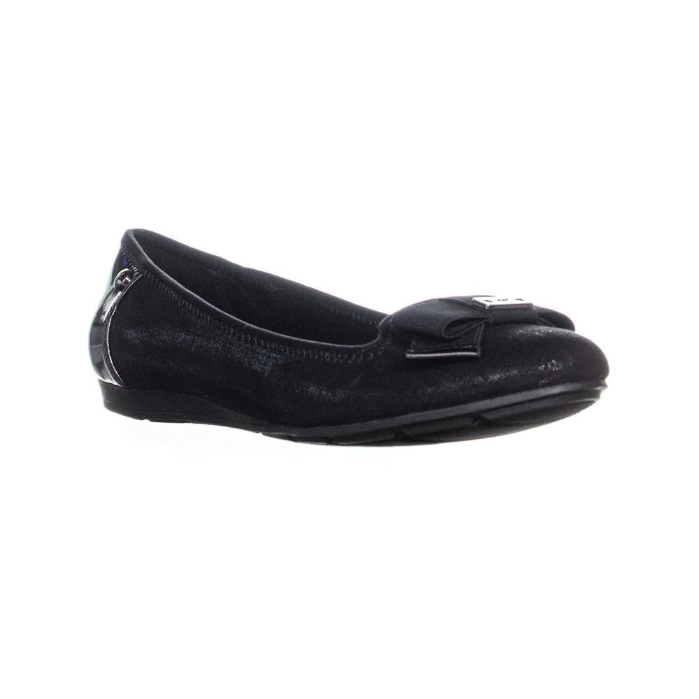 Alivia Black Multi Fabric Anne Klein Ballet Flats