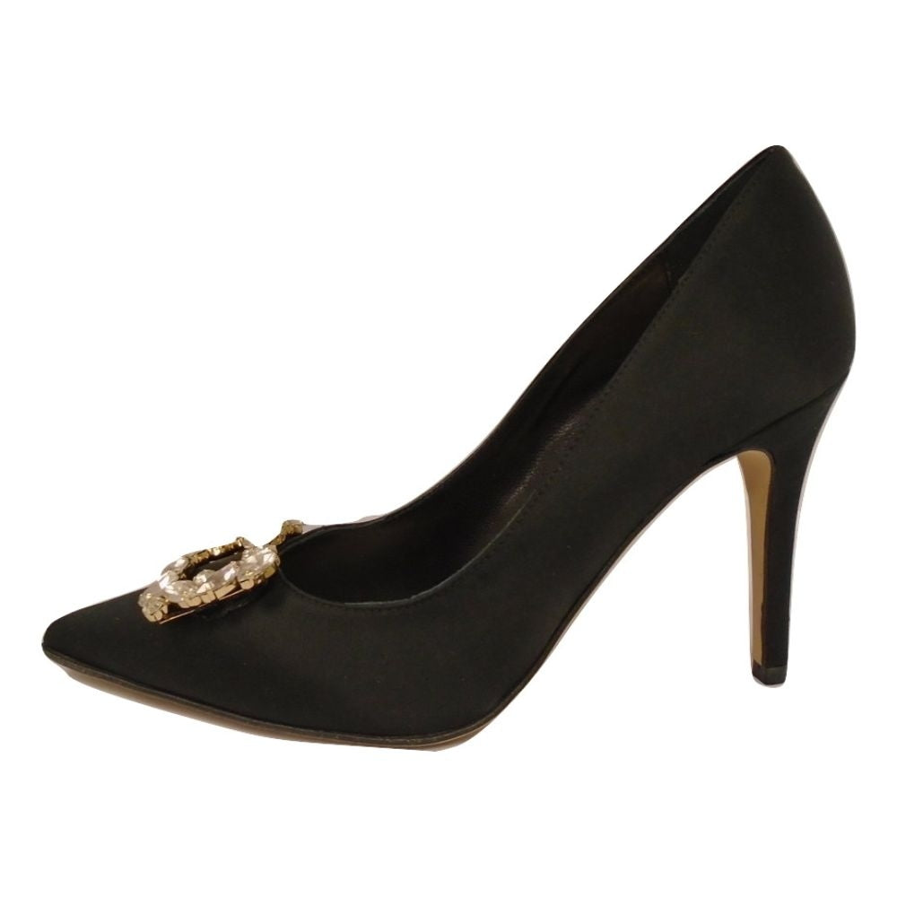 Castor Black Satin Butter Pumps