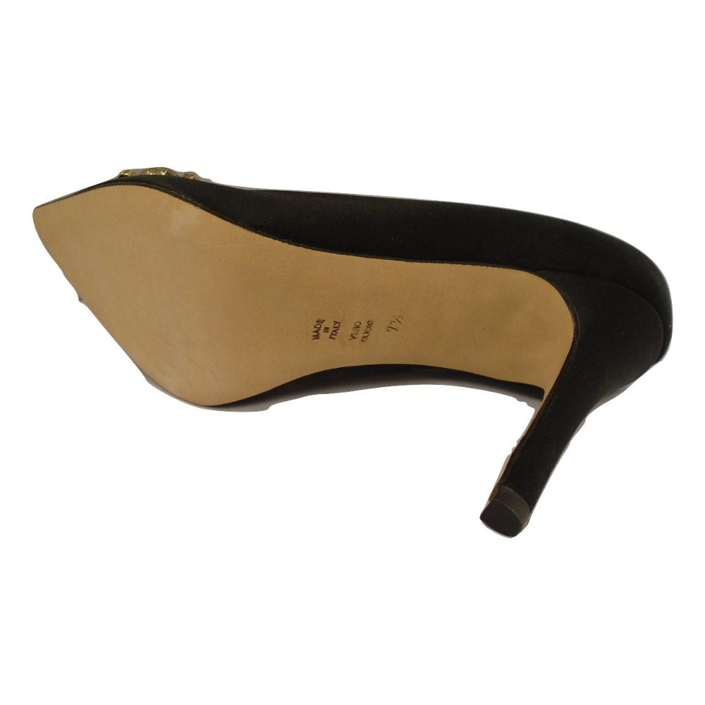 Castor Black Satin Butter Pumps