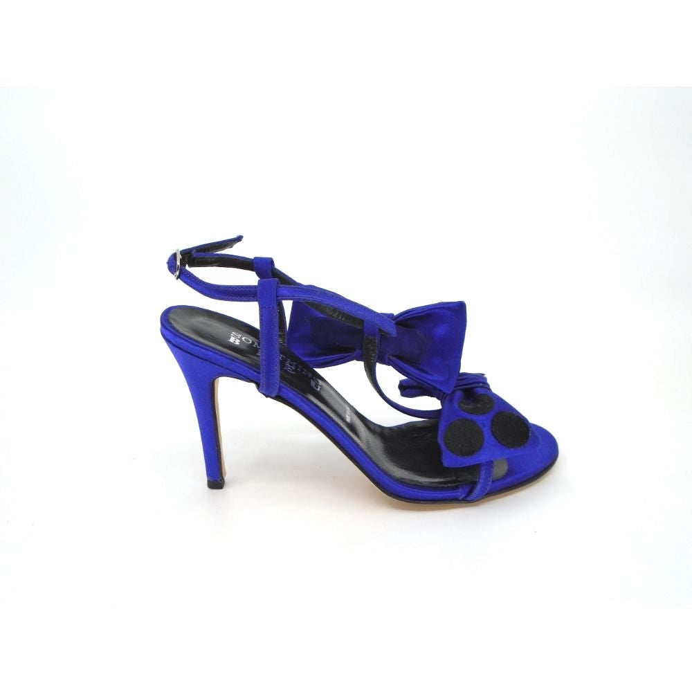 Cinderella Purple Satin and Black Suede Something Bleu Sandal