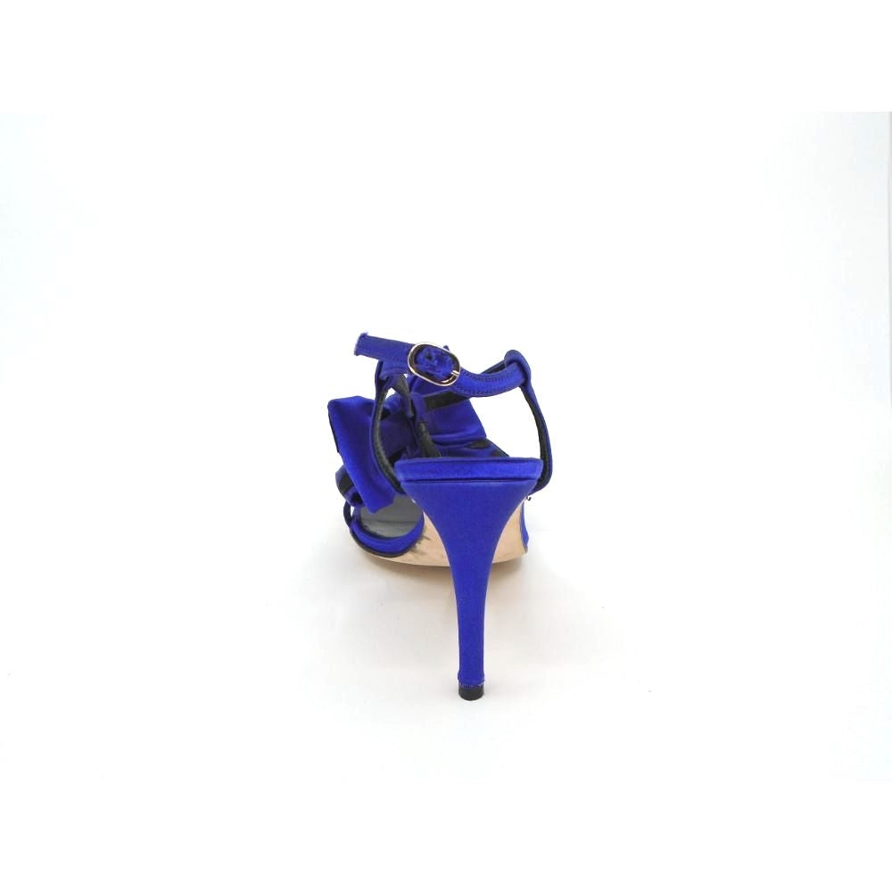 Cinderella Purple Satin and Black Suede Something Bleu Sandal
