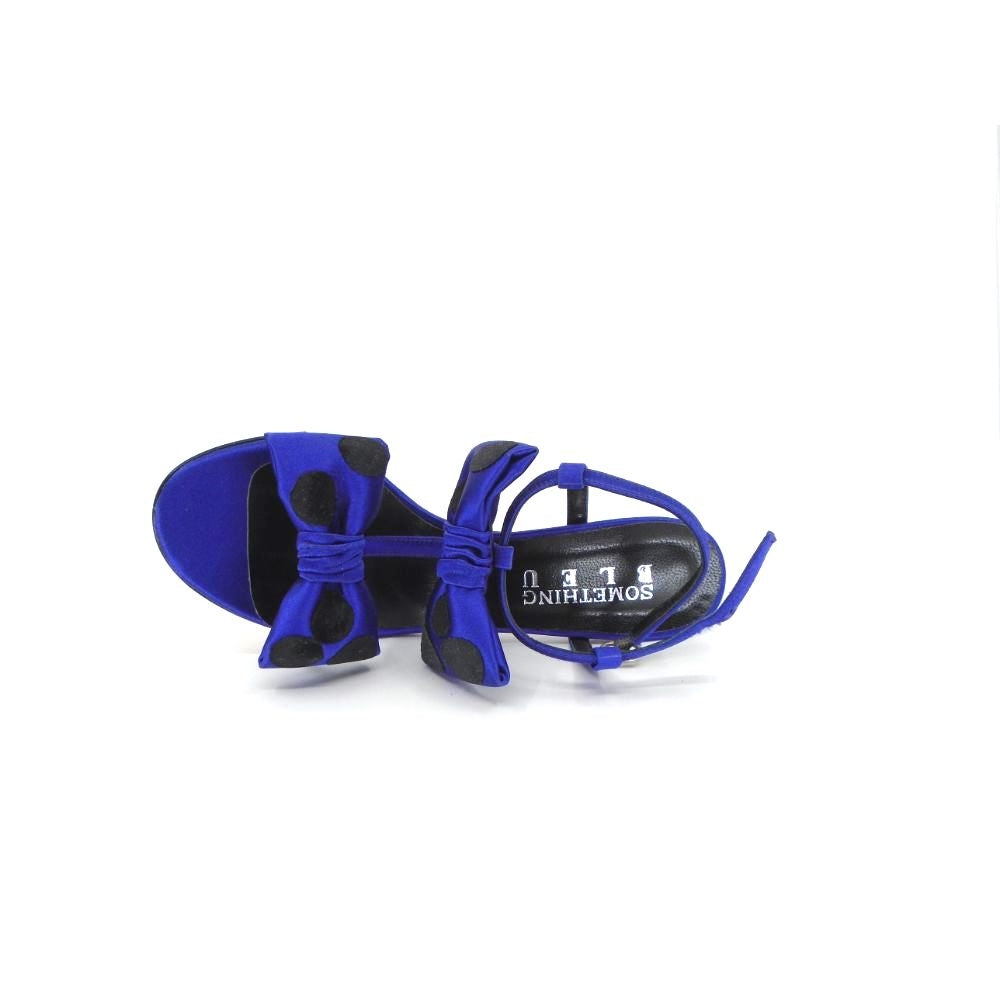 Cinderella Purple Satin and Black Suede Something Bleu Sandal