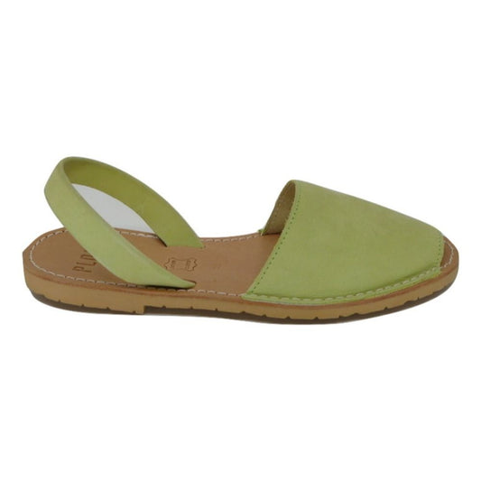 Pistacchio Leather Plomo Espadrille Flat Sandal