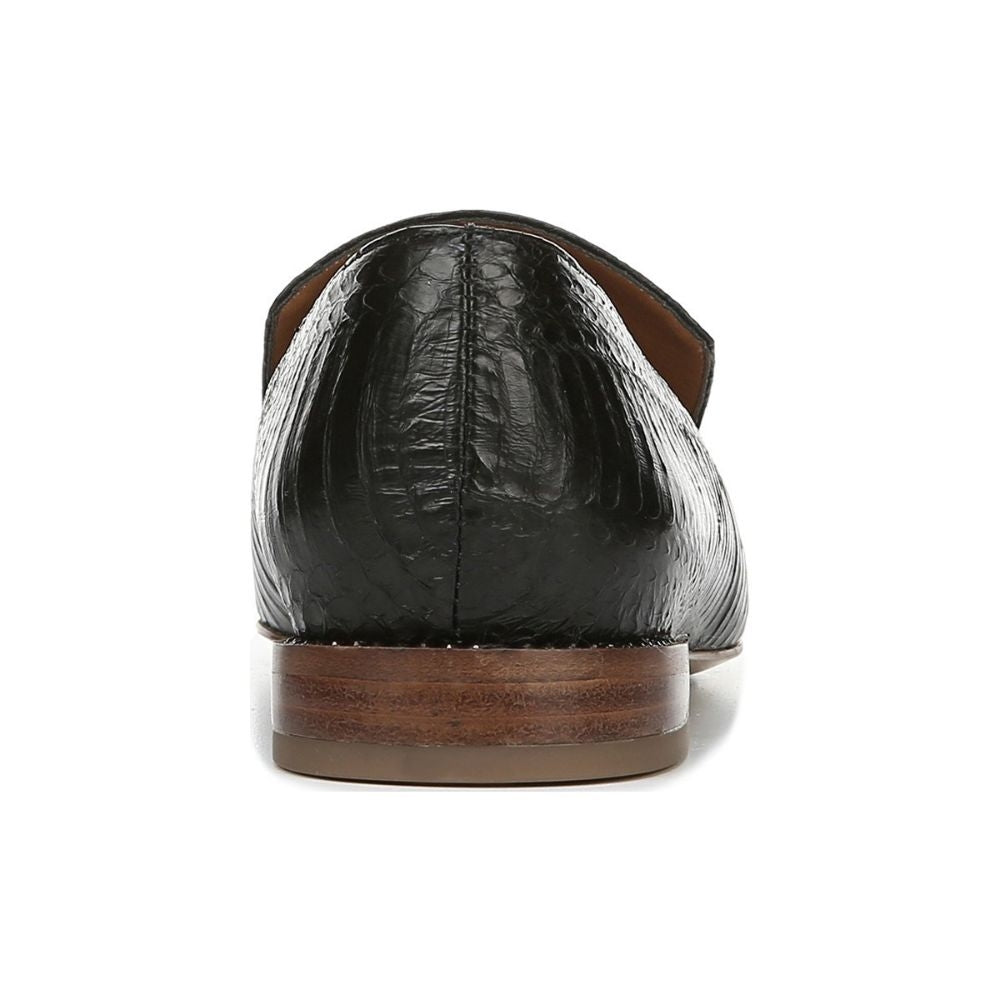 Topaz Black Snake Print Leather Franco Sarto Loafer Flats