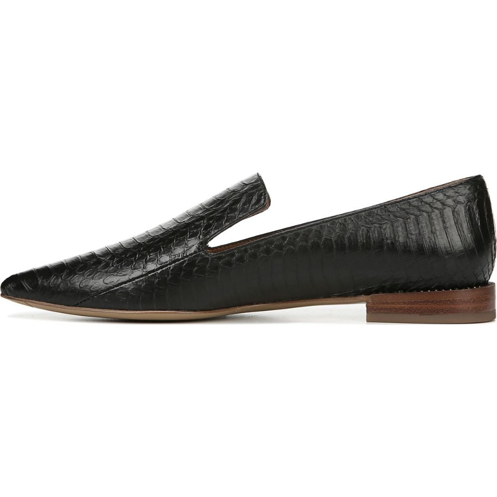 Topaz Black Snake Print Leather Franco Sarto Loafer Flats