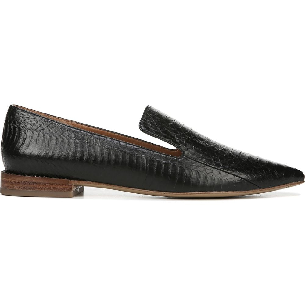 Topaz Black Snake Print Leather Franco Sarto Loafer Flats