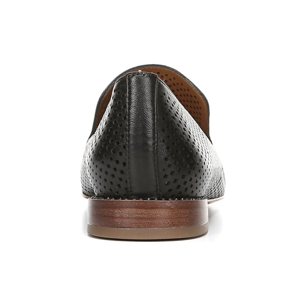 Topaz 8 Black Perforated Leather Franco Sarto Loafer Flats