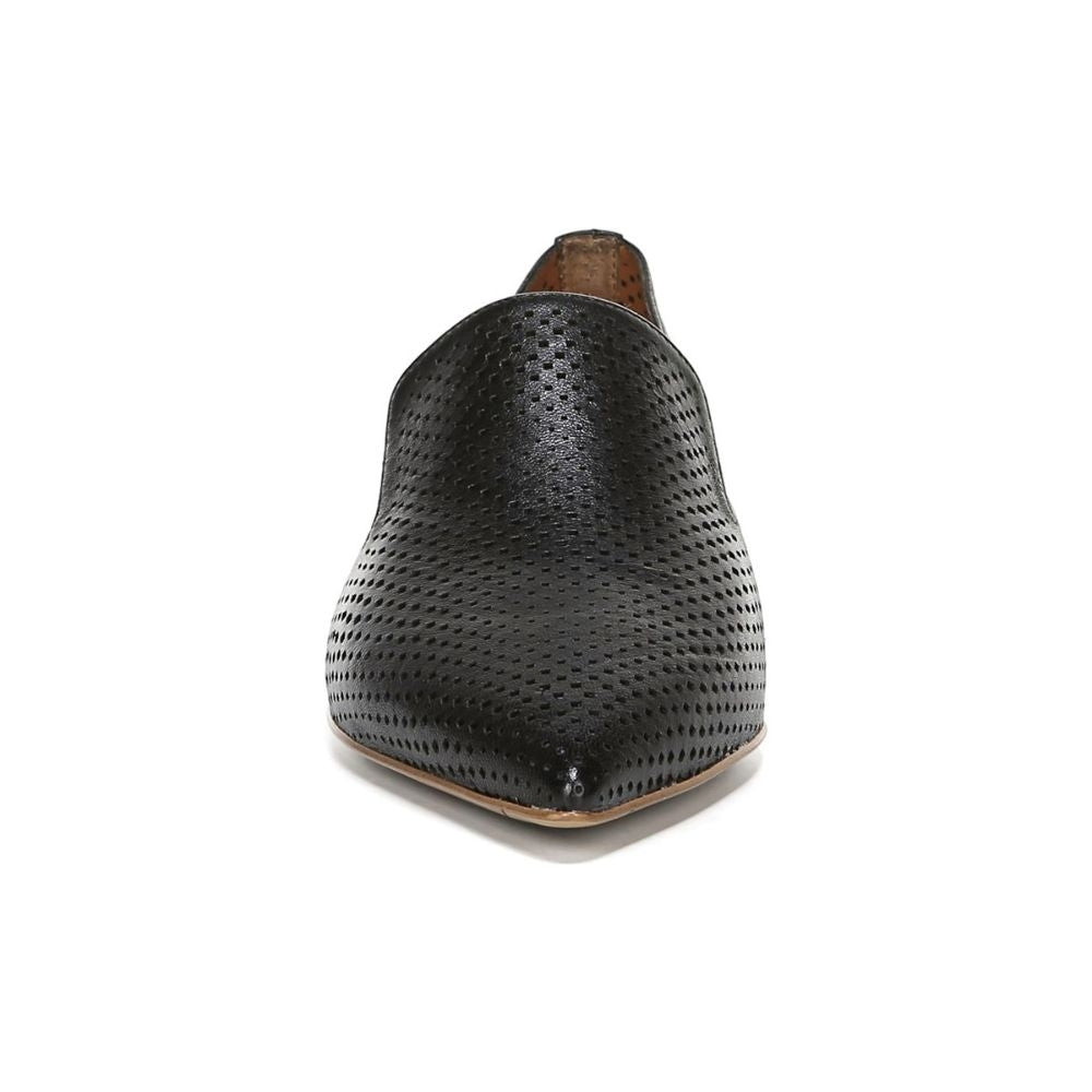 Topaz 8 Black Perforated Leather Franco Sarto Loafer Flats