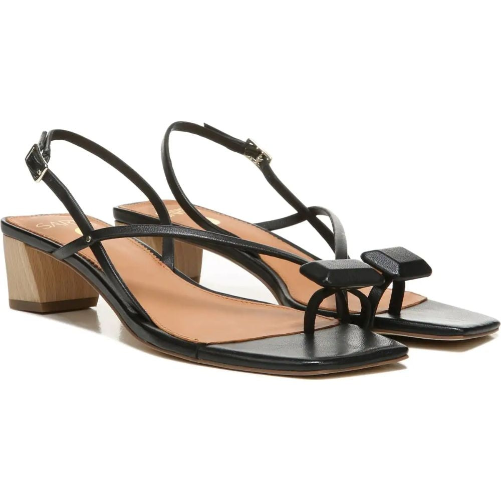Courtney Black Leather Franco Sarto Sandals