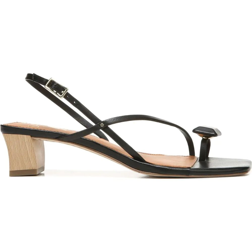 Courtney Black Leather Franco Sarto Sandals