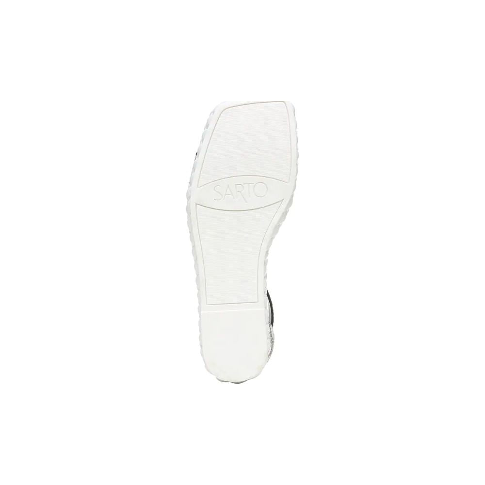 Tiana 2 Black and White Snake Leather Franco Sarto Wedge Sandals