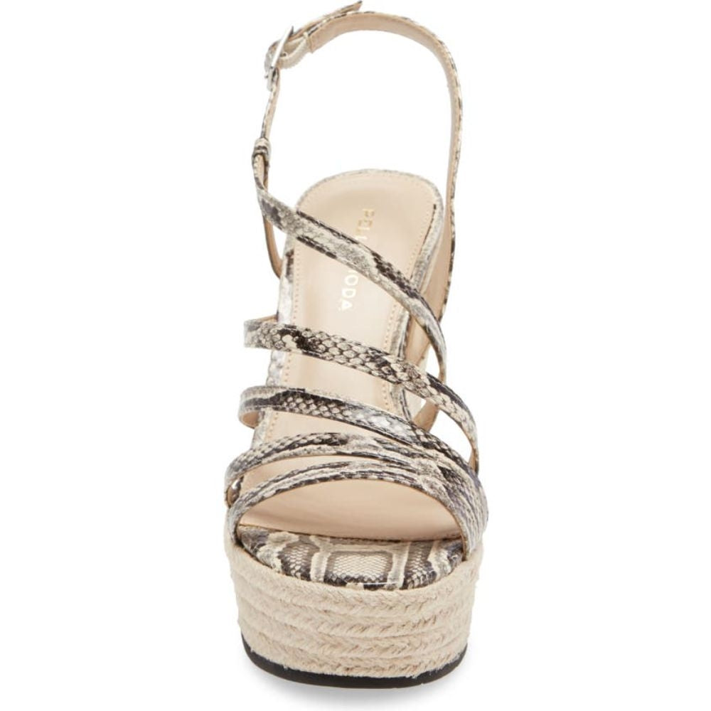 Ritter Black and White Snake Leather Pelle Moda Wedge Sandals