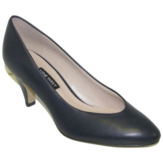 Footfwd Navy Leather Nine West Pumps