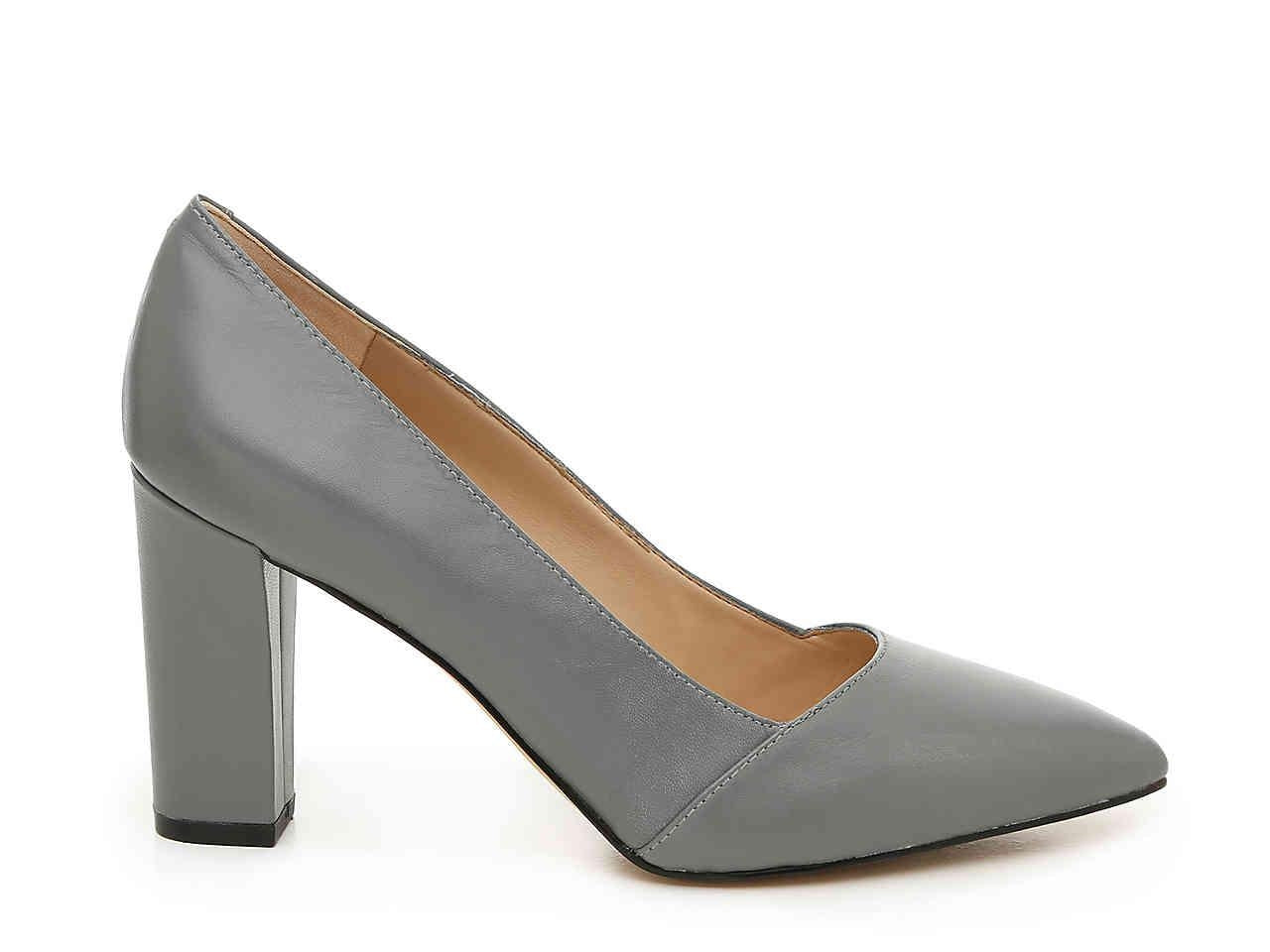 Abree Slate Grey Leather Franco Sarto Pumps