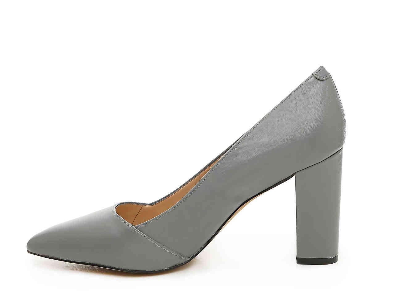 Abree Slate Grey Leather Franco Sarto Pumps