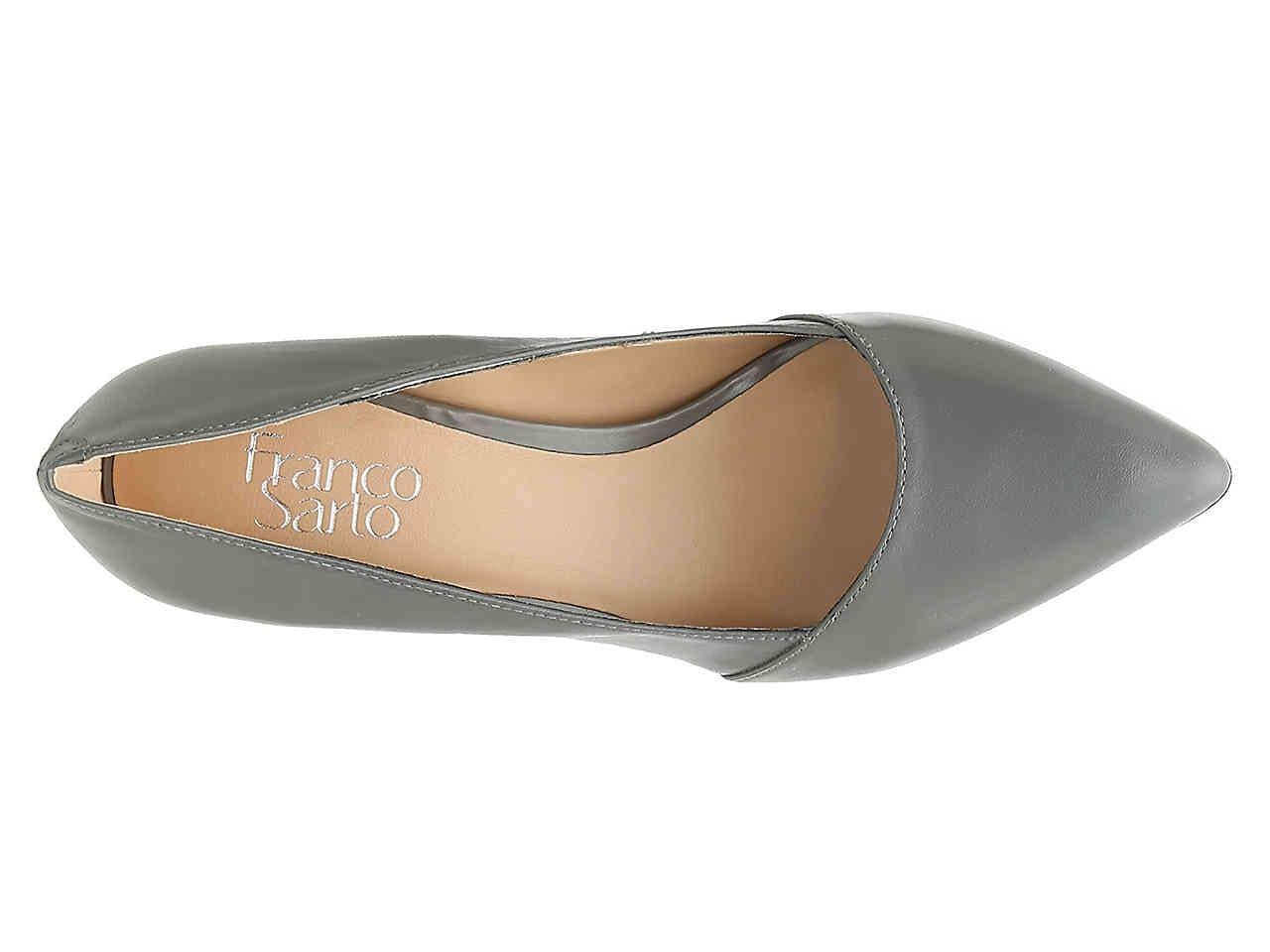 Abree Slate Grey Leather Franco Sarto Pumps
