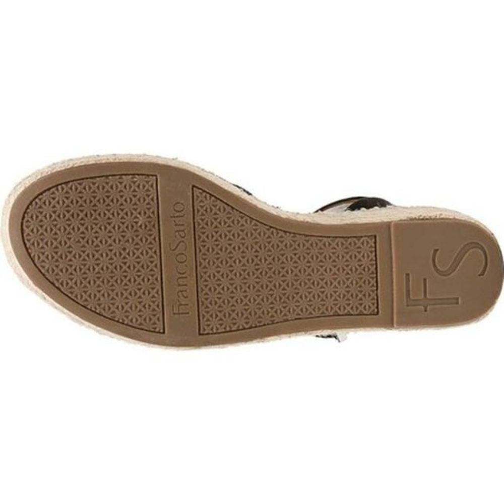 Penne Black Suede Franco Sarto Wedge Ankle Strap Sandal