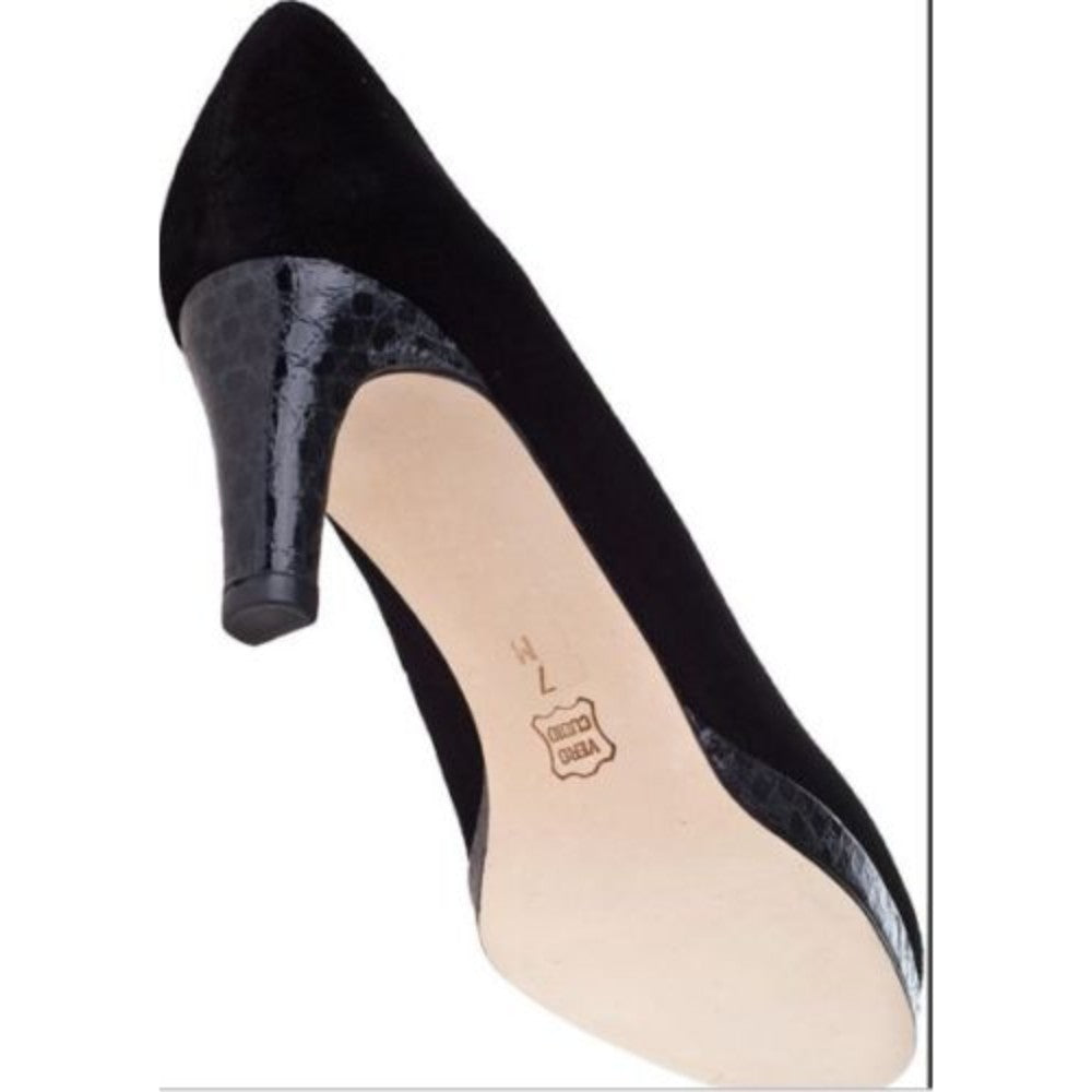 Vaneli Women's Finlay Black Suede Leather Platform Pump