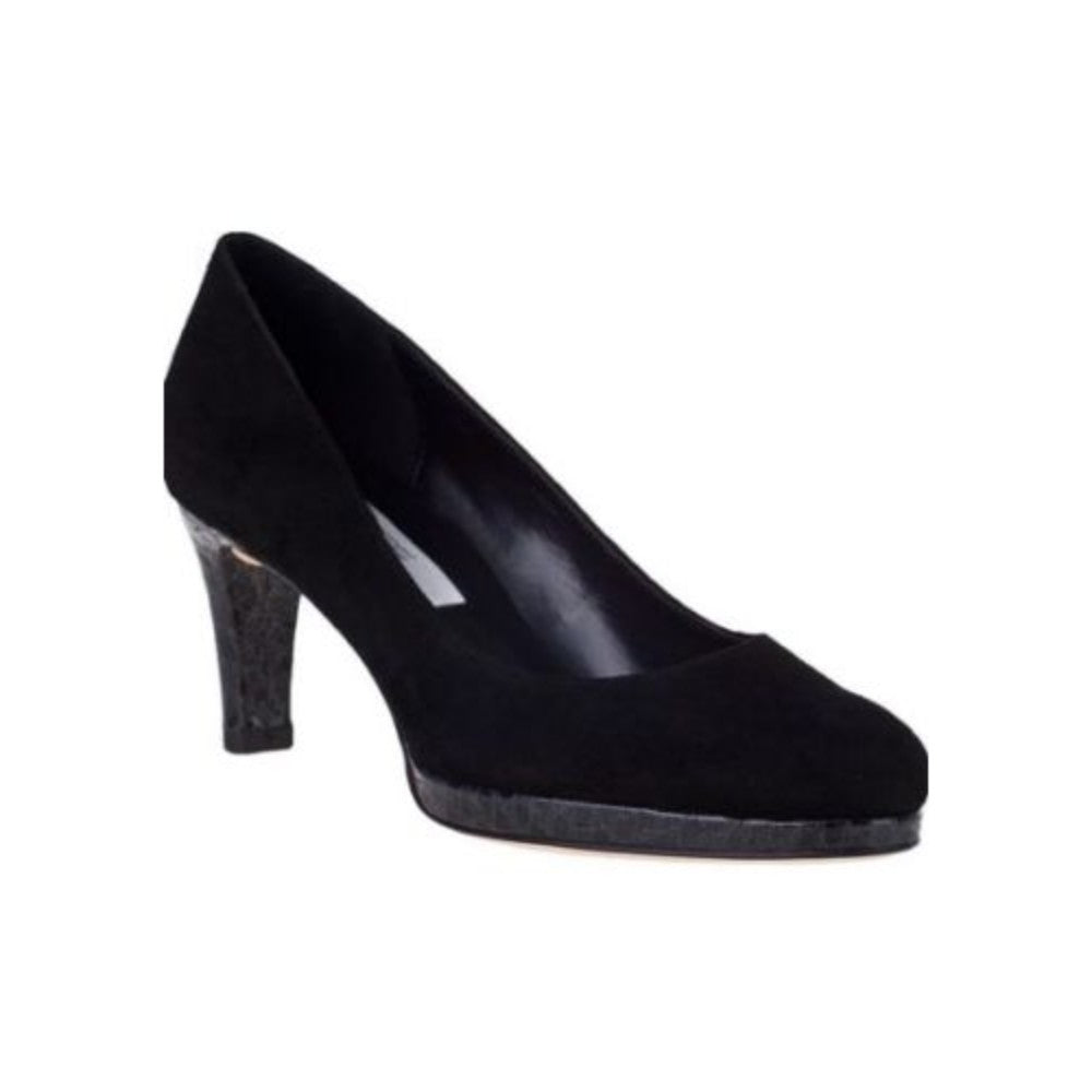 Vaneli Women's Finlay Black Suede Leather Platform Pump