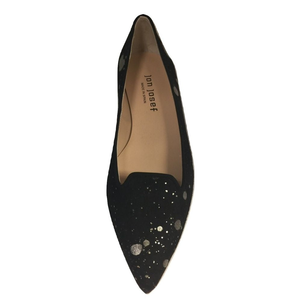 Blaine Dots Black Pewter Suede Jon Josef Flats