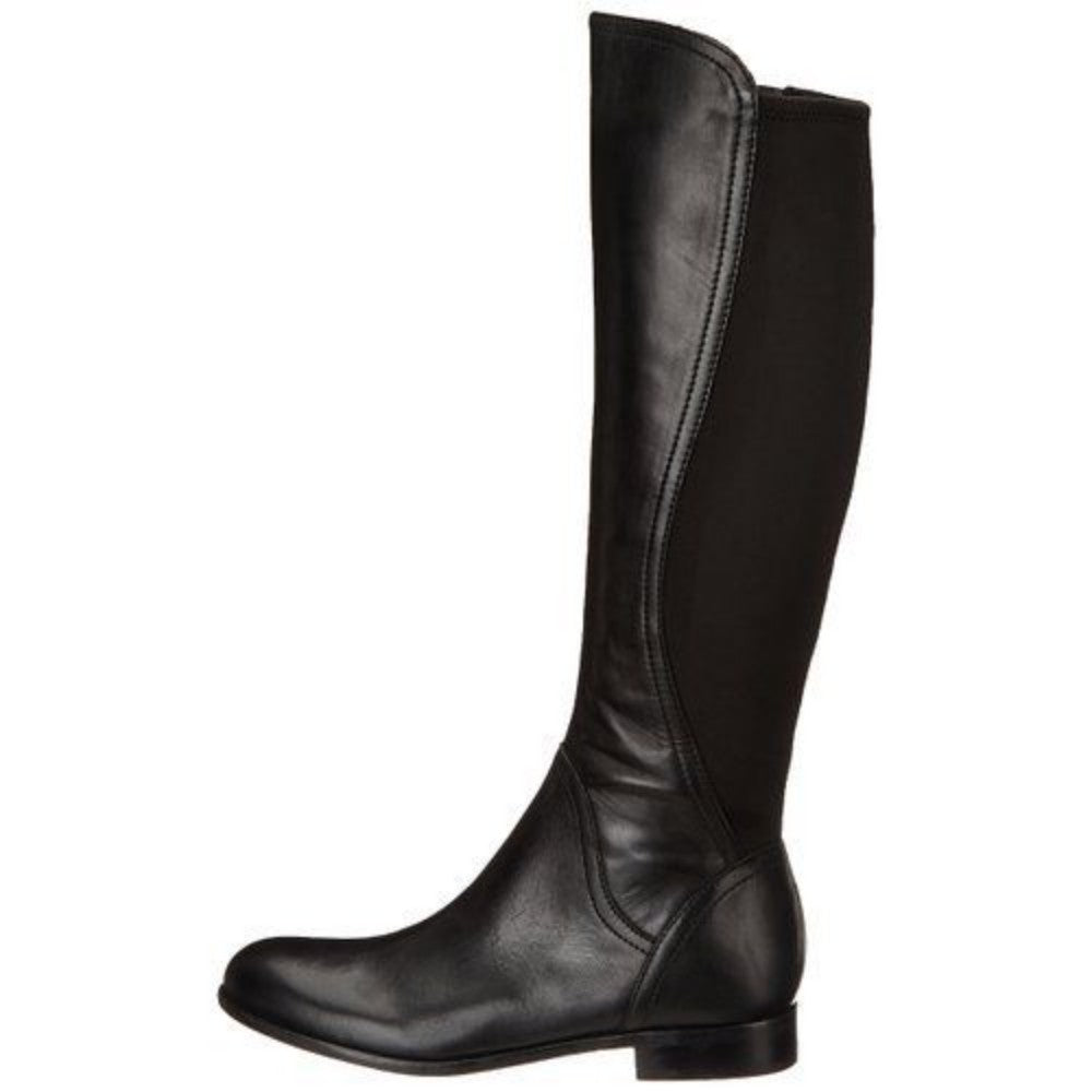 Franco Sarto Women's Marielle Black Leather and Fabric Stretch Boot