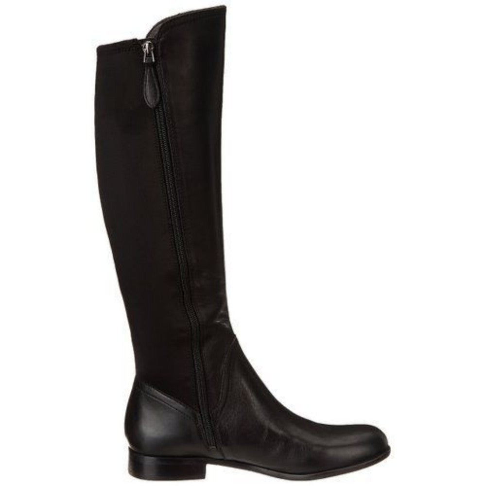 Franco Sarto Women's Marielle Black Leather and Fabric Stretch Boot