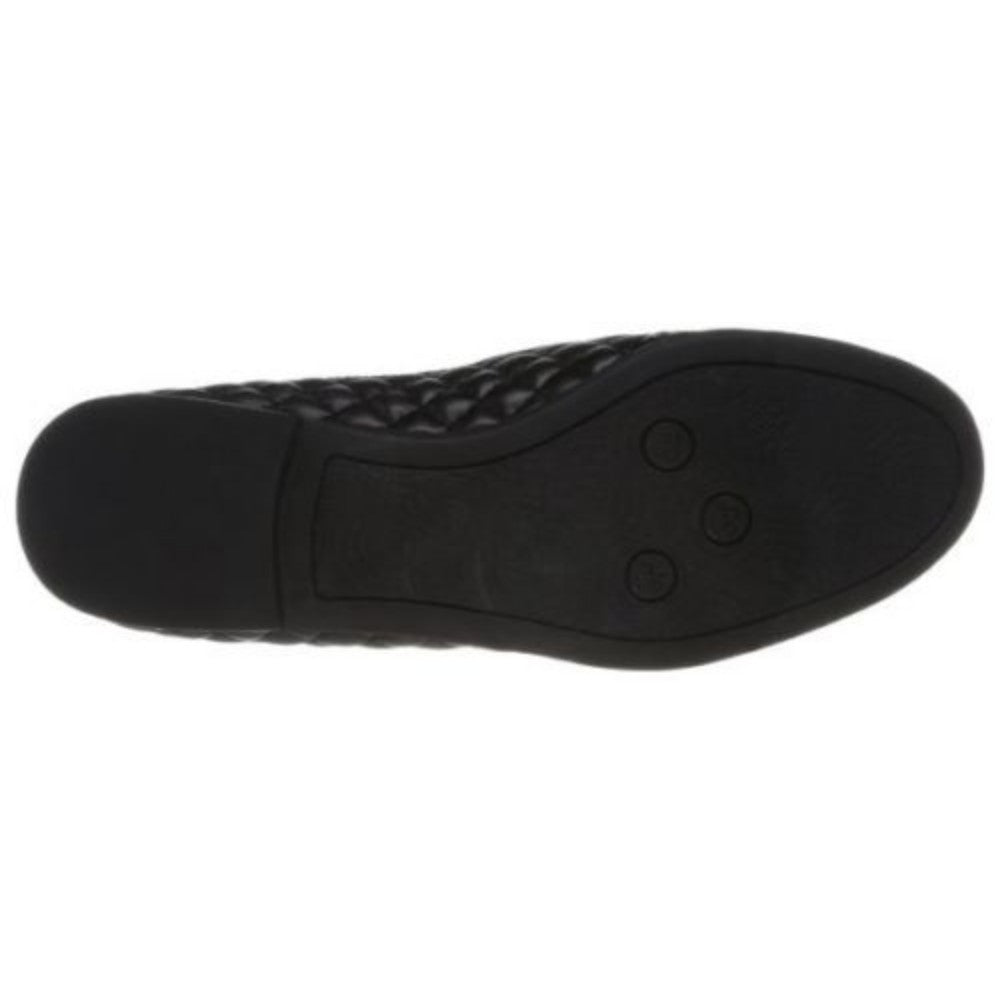 Franco Sarto Women's Tweed Black Quilted Leather Loafer Flat