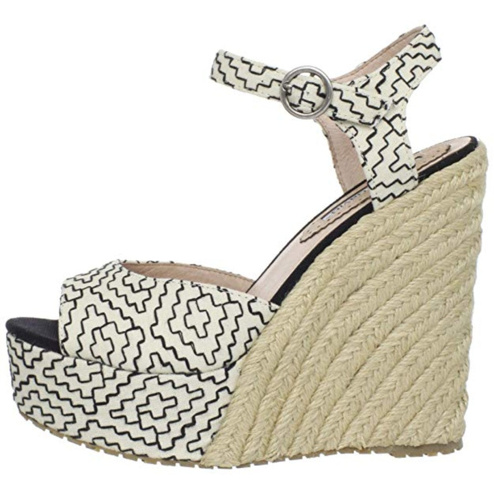 Baja White Black Charles David Wedge Espadrille Sandal