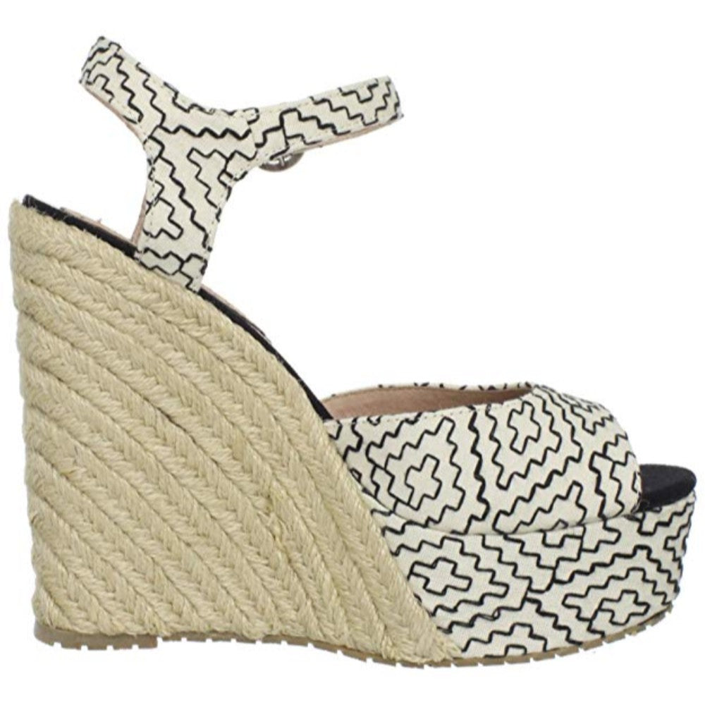 Baja White Black Charles David Wedge Espadrille Sandal