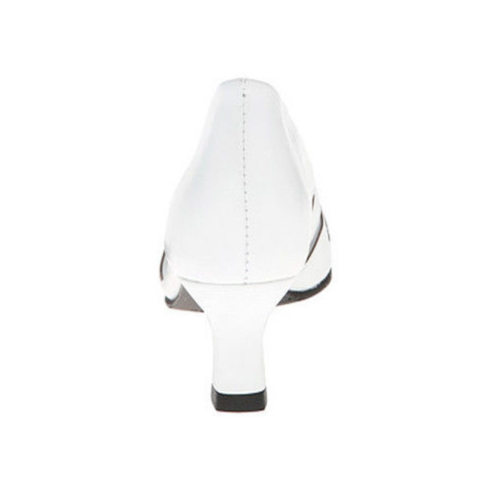 Racilia White Leather Vaneli Pump
