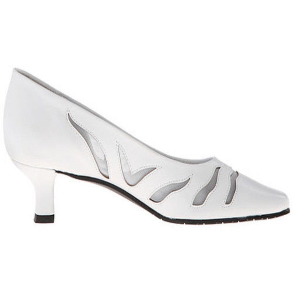 Racilia White Leather Vaneli Pump