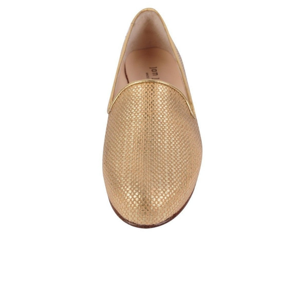 Gatsby Gold Jon Josef Raffia Loafer Flat