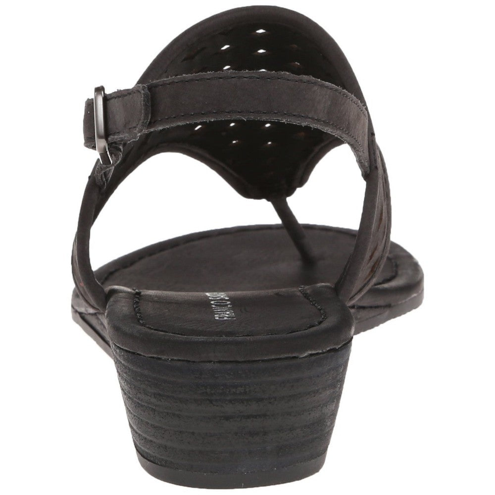 Franco Sarto Women's Charlize Black Nubuck Leather Sandal