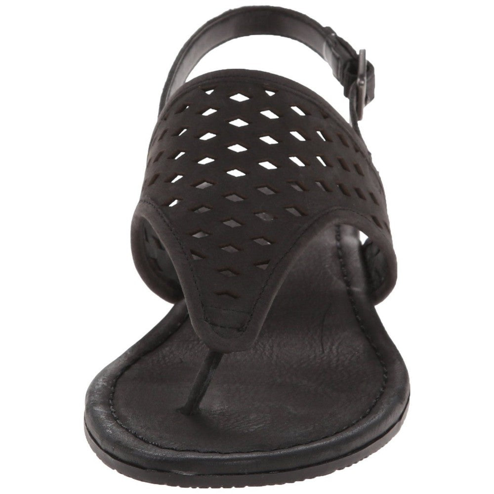 Franco Sarto Women's Charlize Black Nubuck Leather Sandal