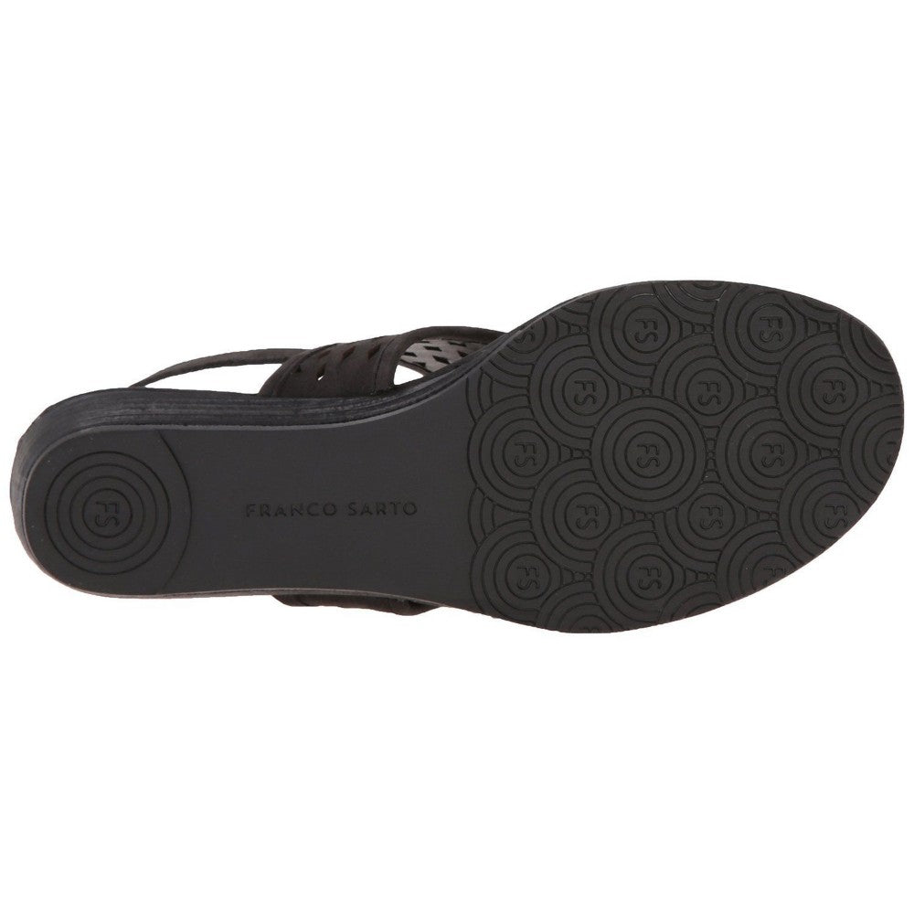 Franco Sarto Women's Charlize Black Nubuck Leather Sandal