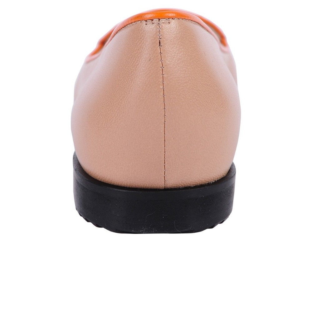 Belgian Natural Orange Leather Jon Josef Loafer Flat