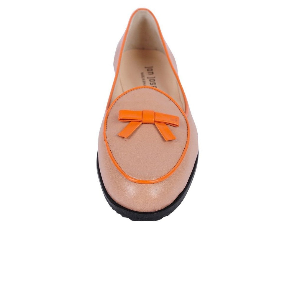 Belgian Natural Orange Leather Jon Josef Loafer Flat