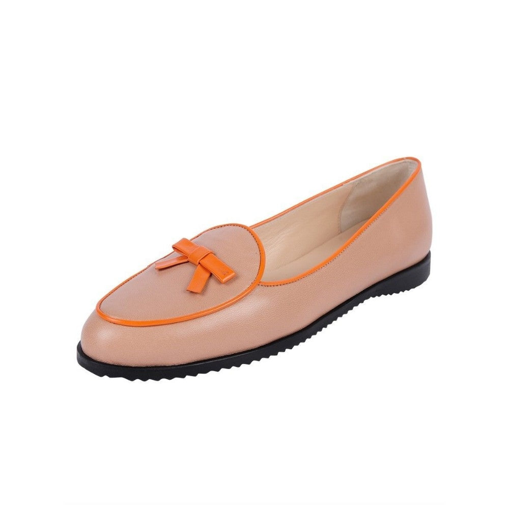 Belgian Natural Orange Leather Jon Josef Loafer Flat